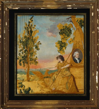 Memorial Embroidered Picture by American School
